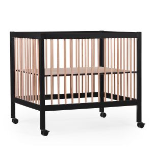 Childhome Parc 97 en bois hêtre 75 x 95 cm avec roues Noir & Naturel - Taille Taille Unique