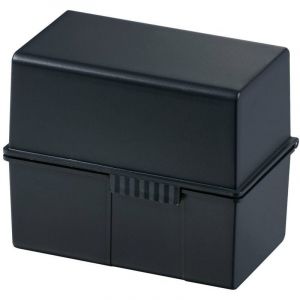 Han 976-K-13 Bo&icirc;te &agrave; fiches noir nombre maximum de cartes: 400 cartes A6 horizontal couvercle utilisable comme bac supp