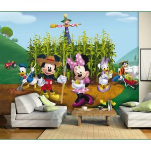 Papier peint XXL intisse Le jardinage de Mickey & Minnie 360X255 CM AG ART