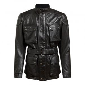 Belstaff Veste cuir Trialmasterpro Antique noir- S