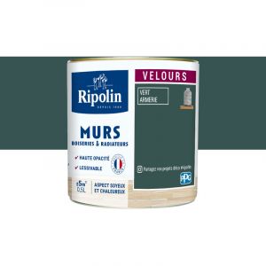 Ripolin Peinture Couleur - Aspect Velours 0,5L - Toutes pièces Vert Armerie