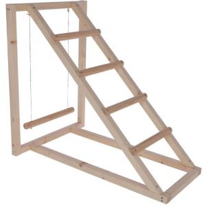 Kerbl Tour d'escalade pour poules - 85 x 55 x 76 cm - Avec balançoire - Echelle robuste