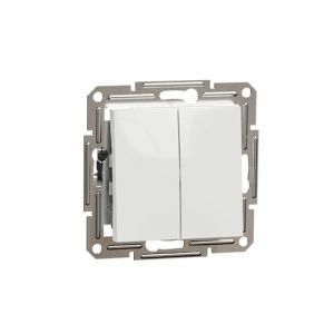 Schneider Electric Asfora EPH0670121D Interrupteur double va et vient encastré 10 AX 250 V Blanc