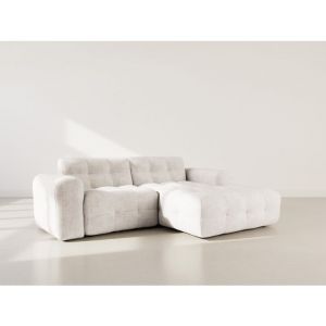 Diane - canap&eacute; d'angle droit 4 places en velours textur&eacute; - beige