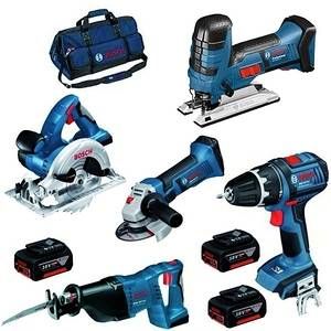 Bosch Pack 5 outils 18v 4ah kit5out18v1 0615990g8e