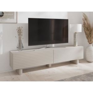 Vente-unique - Meuble tv avec 2 portes en mdf - 180 cm - Beige - ludima