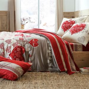 Housse de couette coton VALMOREL - rouge