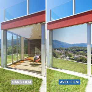 Dimexact Film Miroir Fenêtre Adhésif Anti Regard Sans Tain, Pour Vitre Supérieure À 1,2 M², Argent Foncé, De L : 1.52 M X H : 2 M, En Rouleau