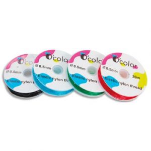 O Color O'COLOR Fil nylon élastique de couleurs. 4 bobines de 20m, diam 0,5 mm.