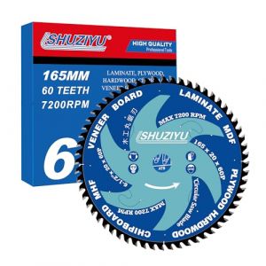 LSHUZIYU 165mm 60T Lame De Scie Circulaire Kerf Super Fin 1.6mm Pour Couper Du Bois Des Panneaux De Particules Du Mdf Etc.
