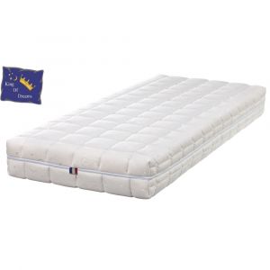 King Of Dreams Lot 2 Matelas 21cm 70x190 avec Latex Naturel Ferme Spécial Sommiers Articulés + 2 Protèges Matelas + 2 Oreillers Mémoire