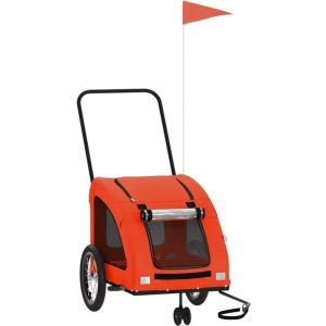 VidaXL Remorque de vélo pour animaux de compagnie orange