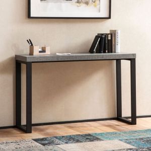 M&S Console 120x40x76 cm effet béton gris et métal noir - eklea
