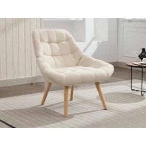 Fauteuil en tissu beige LUOSTO