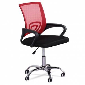 MUWO "Director" Chaise de bureau pivotante rouge