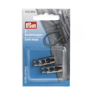 Prym 416664-1 Bouchon de Cordon, Métal, Gris, 9,7 x 26 mm, Set de 2 Pièces