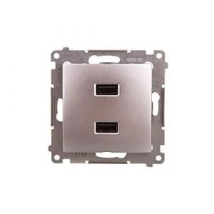 Simon 54 DC2USB.01/43 Chargeur 2 x USB 2.1 A 5 V/DC Argent Mat