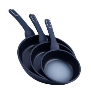 Venteo Lot de 3 poeles ceramiques Anti Adhesive Poele Induction Compatible avec tous Feux Convient a une plaque induction 2 feux Ustensiles de