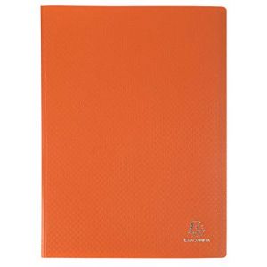 Exacompta 88524E Porte vues Opak en polypropylene mat et opaque avec pochettes intérieures lisse haute transparence 50 pochettes et 100 vues. Format A4. Couleur de couverture Orange