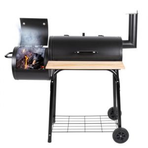 Alpina Smoker Barbecue - BBQ Smoker - avec fumoir séparé - cheminée réglable - 104 x 58 x 114 cm