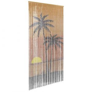 Rideau anti insectes imprim&eacute; palmier 100x200 cm bambou