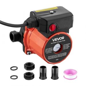 VEVOR Pompe de recirculation d'eau chaude, 38 L/min, syst&egrave;me de pompe de circulation instantan&eacute;e, contr&ocirc;le &agrave; 3 vitesses, 100 W, CA 220-240 V, adaptateur G3/4 vers G1/2, t&ecirc;te en fonte, pour chauffe-eau