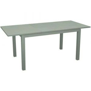Table de jardin extensible Genes en aluminium/lattes - 110/170 x 70 cm - amande