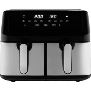 Proficook Friteuse &agrave; air chaud | Syst&egrave;me de pr&eacute;paration simultan&eacute;e | 9 litres | Friteuse &agrave; air chaud 2 compartiments | Frire sans graisse | Cuve avec anti-adh&eacute;sif | Airfryer | PC FR 1296 H