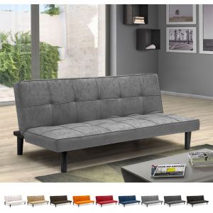 Modus Sofà Canapé Convertible Design en tissu 2 Places pour maison et bureau Giada, Couleur: Gris clair