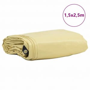 VidaXL B&acirc;che 650g / M&sup2; Beige 1,5 X 2,5 M Toile Avec Rev&ecirc;tement En Pvc