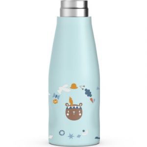 Suavinex Gourde en inox Into the forest bleu (350 ml)