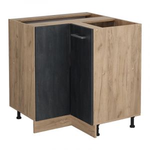 Meuble d'angle R-Line, Béton noir, 75.6 cm sans plan de travail, Vicco