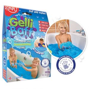 Zimpli Kids Gelli Baff Transforme magiquement l'eau en Une Substance gluante épaisse et colorée, Jouet, Bleu, 1 Bain ou 4 utilisations