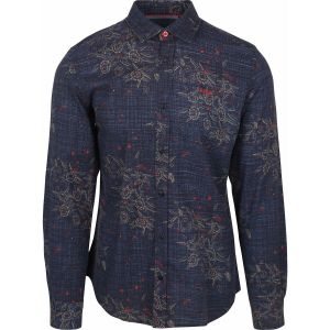 NZA Chemise Gunner Print Marine Bleu Multicoloré Bleu foncé taille M