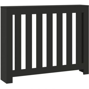 VidaXL Cache-radiateur noir 104x20x82 cm bois d'ingénierie, bouchon de radiateur, cache-radiateur haut, radiateur à profil réduit