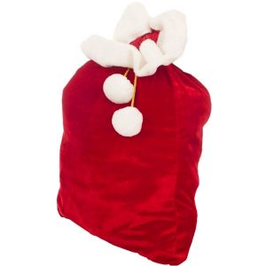 Ruedelafete Hotte velours rouge luxe du Père Noël 90cm