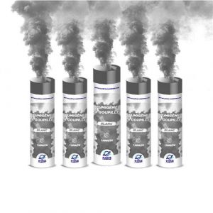 PLANETE FUMIGENE Lot de 5 Fumigènes a Main 1 MINUTE couleur Blanc - Déclenchement à Goupille, durée 60 secondes, fumigene couleur à tenir en Main - fumigene a main - Catégorie F1 -