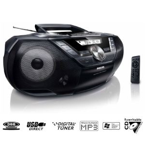 Image de Philips AZ787/12 - Lecteur de CD et cassette avec port USB