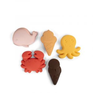 Filibabba Silicone Sand Toys Peach Mix jouet de bain 5 pcs