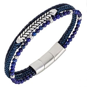 Bracelet Homme All Blacks Bijoux - 682357 Acier et Cuir