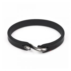 Zense Bracelet Pour Homme En Cuir Avec Attache Noire Zb0353