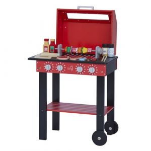 Teamson Little Helper Barbecue Avec 25 Acccessoires & Fonctions Interactives, Jeux De Ensemble Pour Enfants Rouge Kids TD-13544B