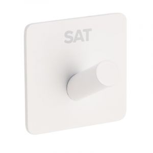 Swiss Aqua Technologies Patère murale adhésive en acier inoxydable, blanc mat (HACEKNALEP1HB)