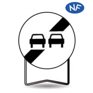 Taliaplast 524024 - Panneau signalisation prescription b34 fin d'interdiction de doubler t1 850mm