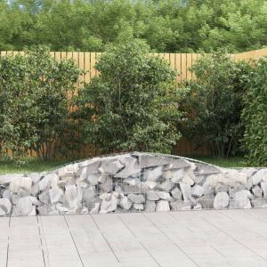 VidaXL Paniers à gabions arqués 15 pcs 400x30x40/60 cm Fer galvanisé Argent