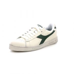Diadora Mixte Game L Low Waxed Baskets, Blanc Vert, 36 EU
