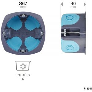 Debflex Boite d'encastrement stopair multimat 1p &oslash;67-p40 filet de 30