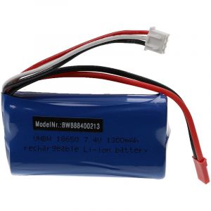 Vhbw Batterie compatible avec MJX F45 modéle RC (1300mAh, 7,4V, Li-ion, 70 x 37 x 19 mm)