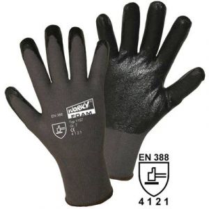 Image de Worky Gants de protection 1157 100% en nylon avec revêtement nitrile EN 388 Taille 7 (S)