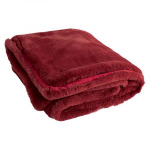 Plaid Imitation Fourrure "Cutie" 130x180cm Rouge Prix